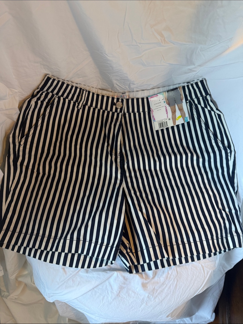 Striped Navy and White Women’s Shorts by Stella Parker
